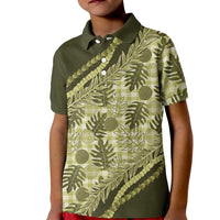 Hawaii Breadfruit Palaka Kid Polo Shirt Omaomao Maile Lei - Polynesian Pride