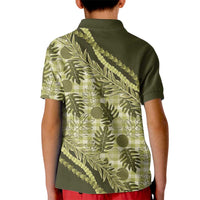 Hawaii Breadfruit Palaka Kid Polo Shirt Omaomao Maile Lei - Polynesian Pride