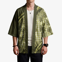 Hawaii Breadfruit Palaka Kimono Omaomao Maile Lei - Polynesian Pride