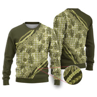 Hawaii Breadfruit Palaka Ugly Christmas Sweater Omaomao Maile Lei - Polynesian Pride