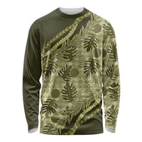 Hawaii Breadfruit Palaka Long Sleeve Shirt Omaomao Maile Lei - Polynesian Pride