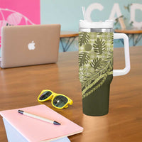 Hawaii Breadfruit Palaka Tumbler With Handle Omaomao Maile Lei - Polynesian Pride