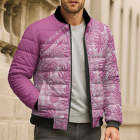 Hawaii Breadfruit Palaka Bomber Puffer Jacket Omaomao Ulaula Maile Lei - Polynesian Pride