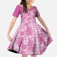 Hawaii Breadfruit Palaka Family Matching Off Shoulder Short Dress and Hawaiian Shirt Omaomao Ulaula Maile Lei - Polynesian Pride