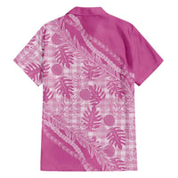 Hawaii Breadfruit Palaka Family Matching Off Shoulder Short Dress and Hawaiian Shirt Omaomao Ulaula Maile Lei - Polynesian Pride