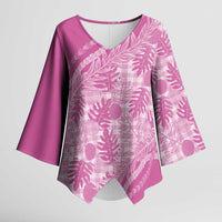 Hawaii Breadfruit Palaka Kimono Sleeve Blouse Omaomao Ulaula Maile Lei - Polynesian Pride