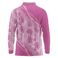 Hawaii Breadfruit Palaka Long Sleeve Polo Shirt Omaomao Ulaula Maile Lei - Polynesian Pride