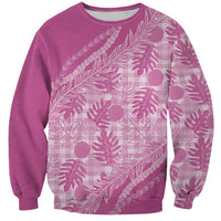 Hawaii Breadfruit Palaka Sweatshirt Omaomao Ulaula Maile Lei - Polynesian Pride