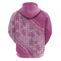 Hawaii Breadfruit Palaka Zip Hoodie Omaomao Ulaula Maile Lei - Polynesian Pride