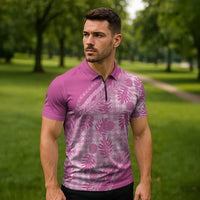 Hawaii Breadfruit Palaka Zipper Polo Shirt Omaomao Ulaula Maile Lei - Polynesian Pride