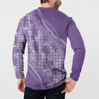 Hawaii Breadfruit Palaka Button Sweatshirt Poni Maile Lei - Polynesian Pride