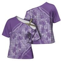 Hawaii Breadfruit Palaka Cross Shoulder Shirt Poni Maile Lei - Polynesian Pride