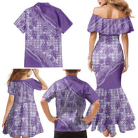 Hawaii Breadfruit Palaka Family Matching Mermaid Dress and Hawaiian Shirt Poni Maile Lei - Polynesian Pride