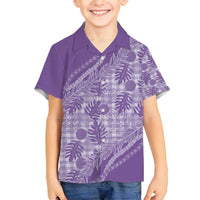 Hawaii Breadfruit Palaka Family Matching Tank Maxi Dress and Hawaiian Shirt Poni Maile Lei - Polynesian Pride