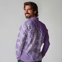 Hawaii Breadfruit Palaka Long Sleeve Polo Shirt Poni Maile Lei - Polynesian Pride