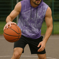 Hawaii Breadfruit Palaka Sleeveless Hoodie Poni Maile Lei - Polynesian Pride