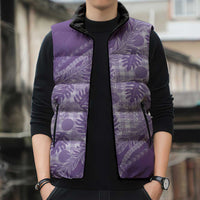 Hawaii Breadfruit Palaka Sleeveless Puffer Jacket Poni Maile Lei - Polynesian Pride
