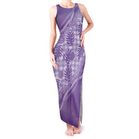 Hawaii Breadfruit Palaka Tank Maxi Dress Poni Maile Lei - Polynesian Pride