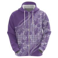 Hawaii Breadfruit Palaka Zip Hoodie Poni Maile Lei - Polynesian Pride