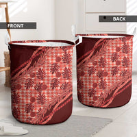 Hawaii Breadfruit Palaka Laundry Basket Ulaula Maile Lei - Polynesian Pride