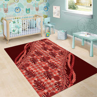 Hawaii Breadfruit Palaka Area Rug Ulaula Maile Lei - Polynesian Pride