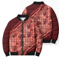 Hawaii Breadfruit Palaka Bomber Puffer Jacket Ulaula Maile Lei - Polynesian Pride