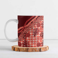 Hawaii Breadfruit Palaka Ceramic Mug Ulaula Maile Lei - Polynesian Pride