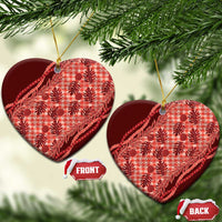 Hawaii Breadfruit Palaka Ceramic Ornament Ulaula Maile Lei - Polynesian Pride