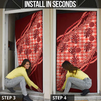 Hawaii Breadfruit Palaka Door Cover Ulaula Maile Lei - Polynesian Pride