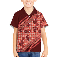 Hawaii Breadfruit Palaka Family Matching Summer Maxi Dress and Hawaiian Shirt Ulaula Maile Lei - Polynesian Pride