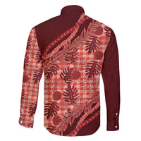 Hawaii Breadfruit Palaka Family Matching Tank Maxi Dress and Hawaiian Shirt Ulaula Maile Lei - Polynesian Pride