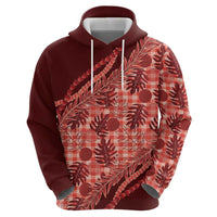 Hawaii Breadfruit Palaka Hoodie Ulaula Maile Lei - Polynesian Pride