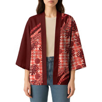 Hawaii Breadfruit Palaka Kimono Ulaula Maile Lei - Polynesian Pride