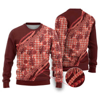 Hawaii Breadfruit Palaka Ugly Christmas Sweater Ulaula Maile Lei - Polynesian Pride