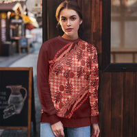 Hawaii Breadfruit Palaka Ugly Christmas Sweater Ulaula Maile Lei - Polynesian Pride