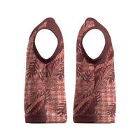 Hawaii Breadfruit Palaka Christmas Knitted V-Neck Vest Ulaula Maile Lei - Polynesian Pride