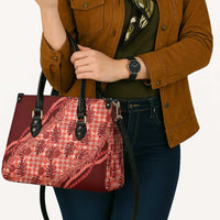 Hawaii Breadfruit Palaka Leather Bag Ulaula Maile Lei - Polynesian Pride