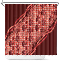 Hawaii Breadfruit Palaka Shower Curtain Ulaula Maile Lei - Polynesian Pride