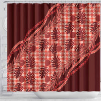 Hawaii Breadfruit Palaka Shower Curtain Ulaula Maile Lei - Polynesian Pride