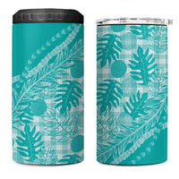 Hawaii Breadfruit Palaka 4 in 1 Can Cooler Tumbler Polu Opal Maile Lei - Polynesian Pride