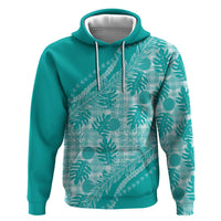 Hawaii Breadfruit Palaka Hoodie Polu Opal Maile Lei - Polynesian Pride