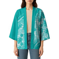 Hawaii Breadfruit Palaka Kimono Polu Opal Maile Lei - Polynesian Pride