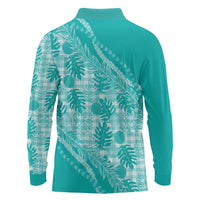 Hawaii Breadfruit Palaka Long Sleeve Polo Shirt Polu Opal Maile Lei - Polynesian Pride