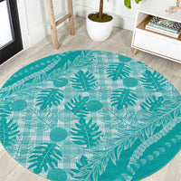 Hawaii Breadfruit Palaka Round Carpet Polu Opal Maile Lei - Polynesian Pride