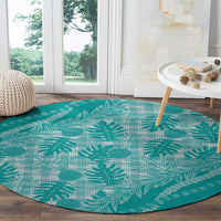 Hawaii Breadfruit Palaka Round Carpet Polu Opal Maile Lei - Polynesian Pride