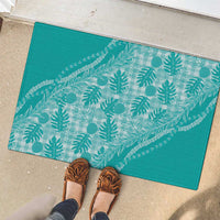 Hawaii Breadfruit Palaka Rubber Doormat Polu Opal Maile Lei - Polynesian Pride