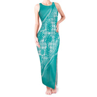 Hawaii Breadfruit Palaka Tank Maxi Dress Polu Opal Maile Lei - Polynesian Pride