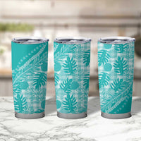 Hawaii Breadfruit Palaka Tumbler Cup Polu Opal Maile Lei - Polynesian Pride