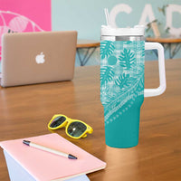 Hawaii Breadfruit Palaka Tumbler With Handle Polu Opal Maile Lei - Polynesian Pride