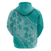Hawaii Breadfruit Palaka Zip Hoodie Polu Opal Maile Lei - Polynesian Pride